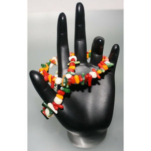 Colorful Beaded Hoop Earrings Women's Fashion Jewelry Boho New